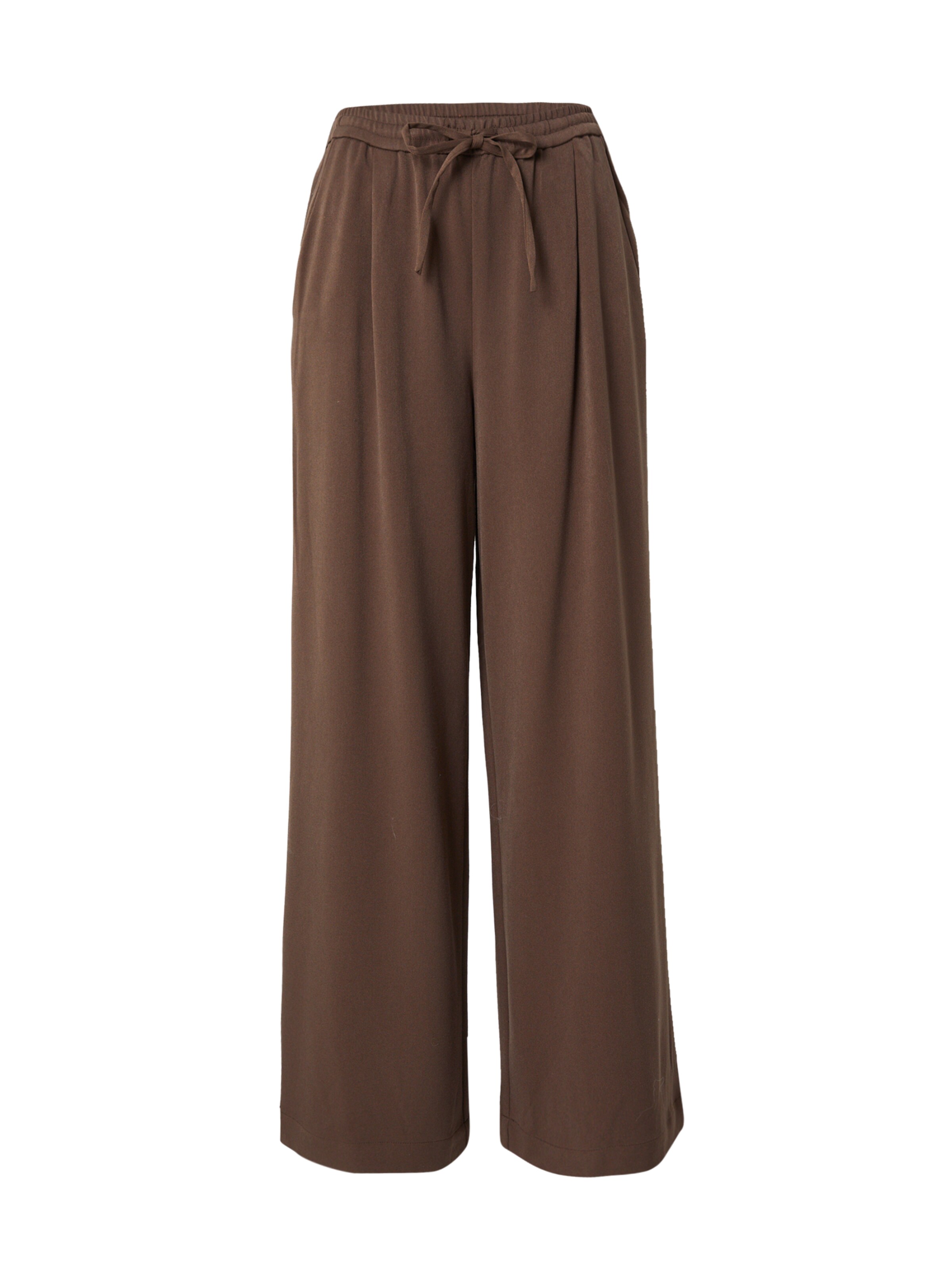 MSCH COPENHAGEN Pleat-front trousers 'Jalen Henrika' in Brown: front