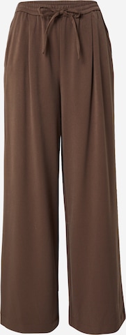 MSCH COPENHAGEN Pleat-front trousers 'Jalen Henrika' in Brown: front