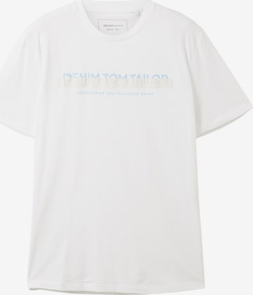 T-Shirt TOM TAILOR DENIM en blanc : devant