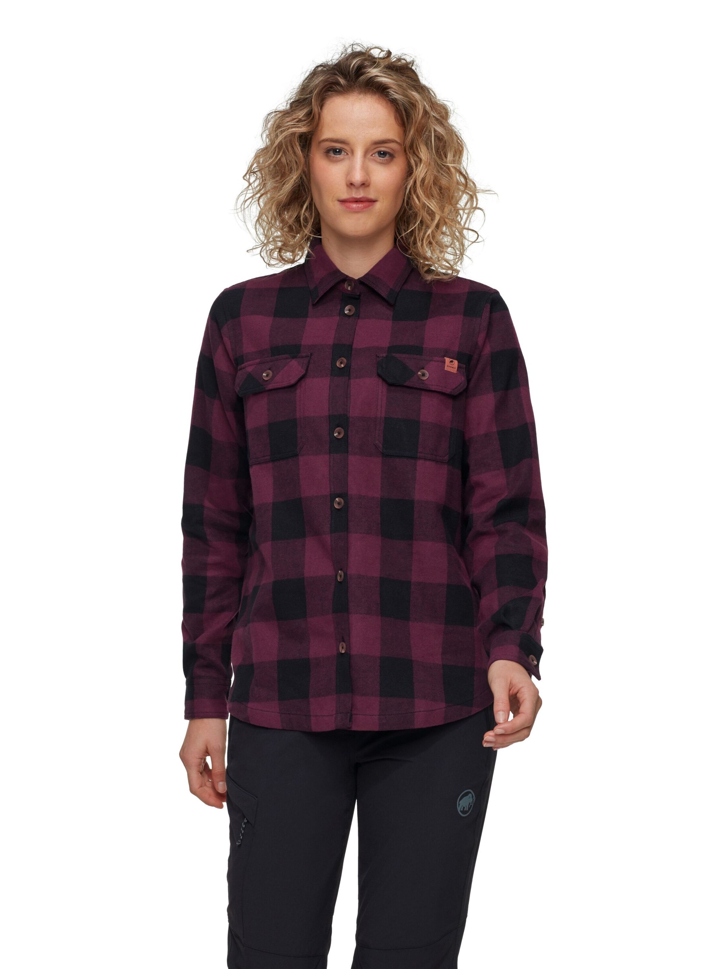 MAMMUT Athletic Button Up Shirt in Red: front