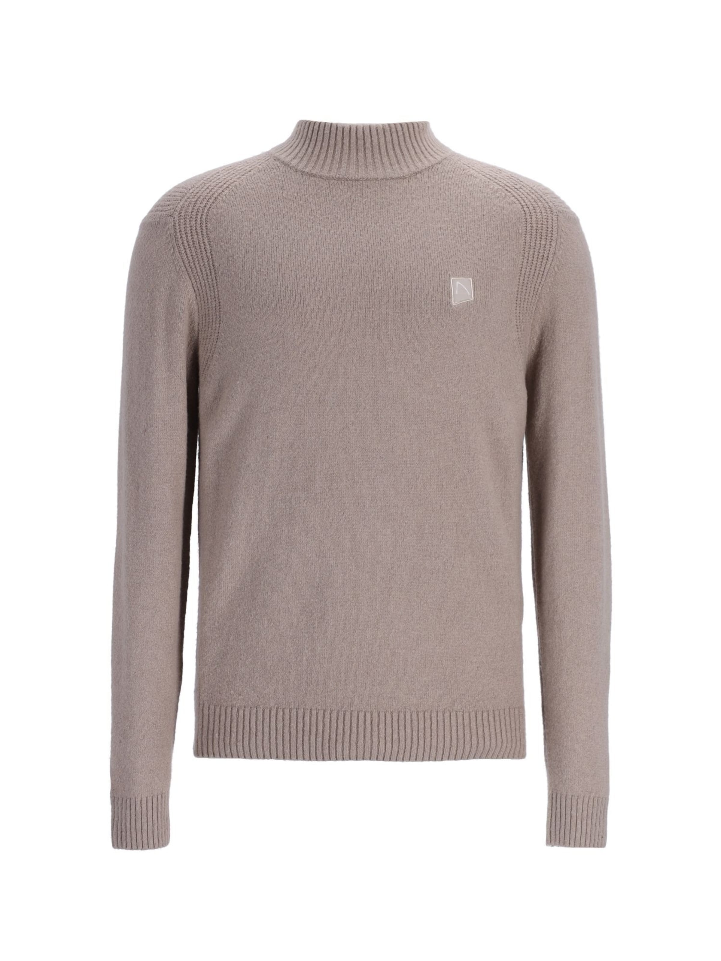 CHASIN' Trui 'Trace Mock' in Bruin: voorkant