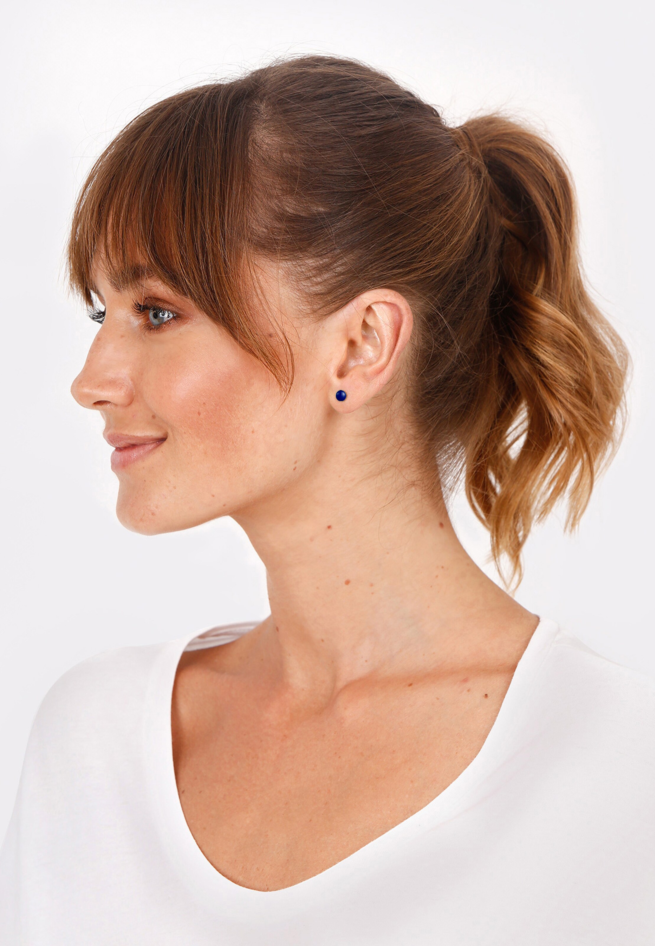 ELLI Oorbellen 'Geo, Kreis' in Blauw: voorkant