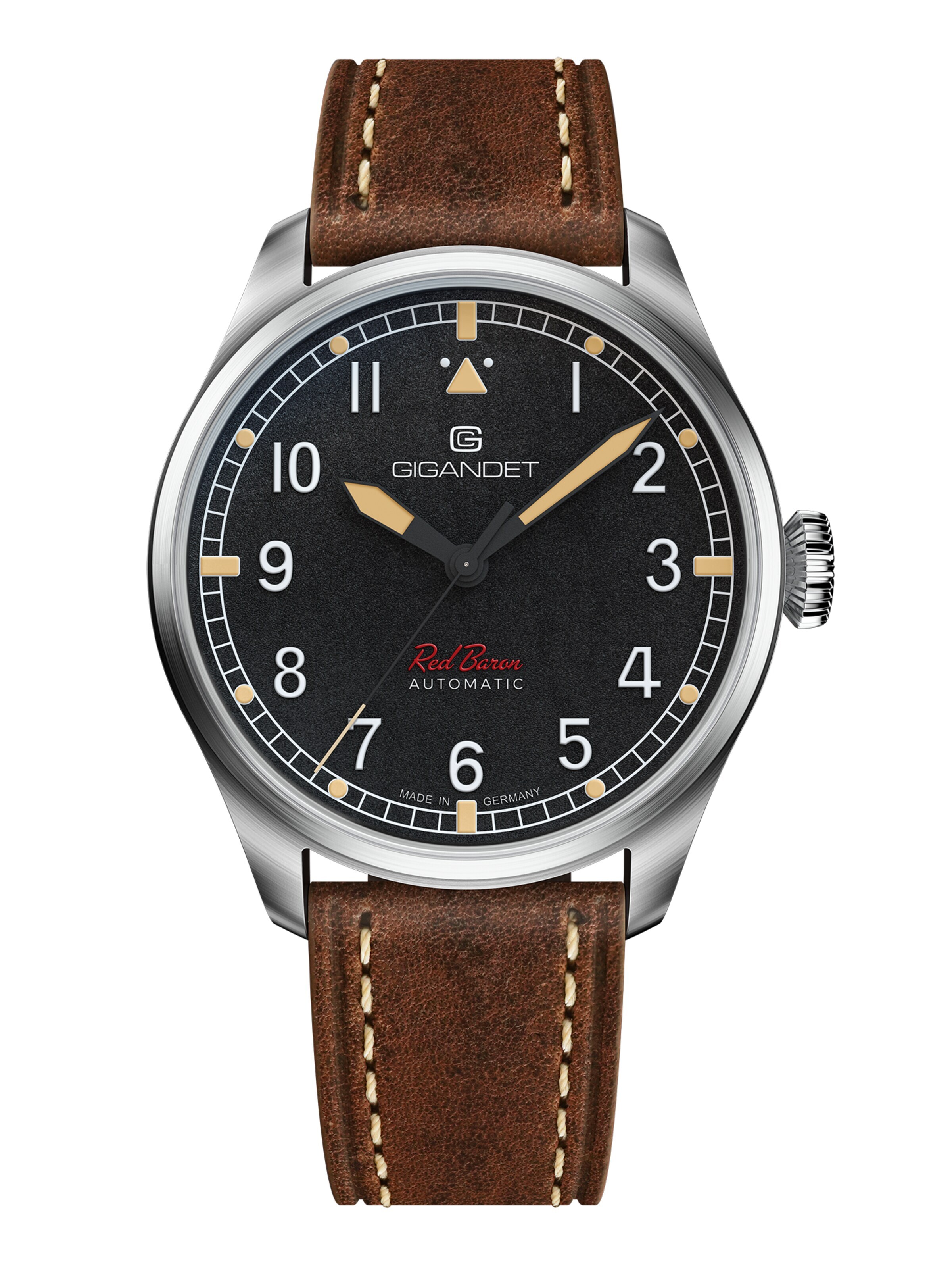 Gigandet Analog Watch 'RED BARON' in Brown: front