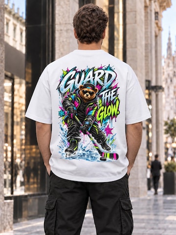 LUNØIR Studio Shirt 'BOSS Hockey Glow Guardian'‌‌‌‌‌‌‌‌ in Weiß