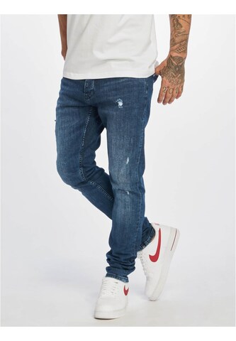 Coupe slim Jean 'Skom' DEF en bleu : devant