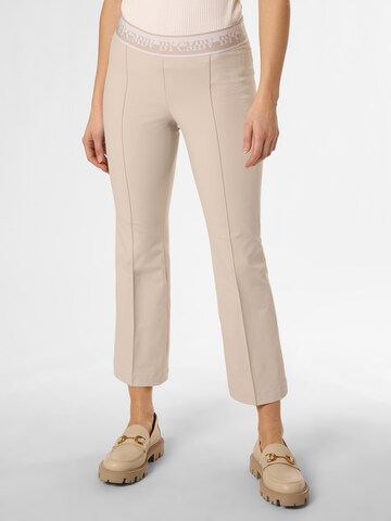 Cambio Boot cut Pleated Pants 'Ranee' in Beige: front