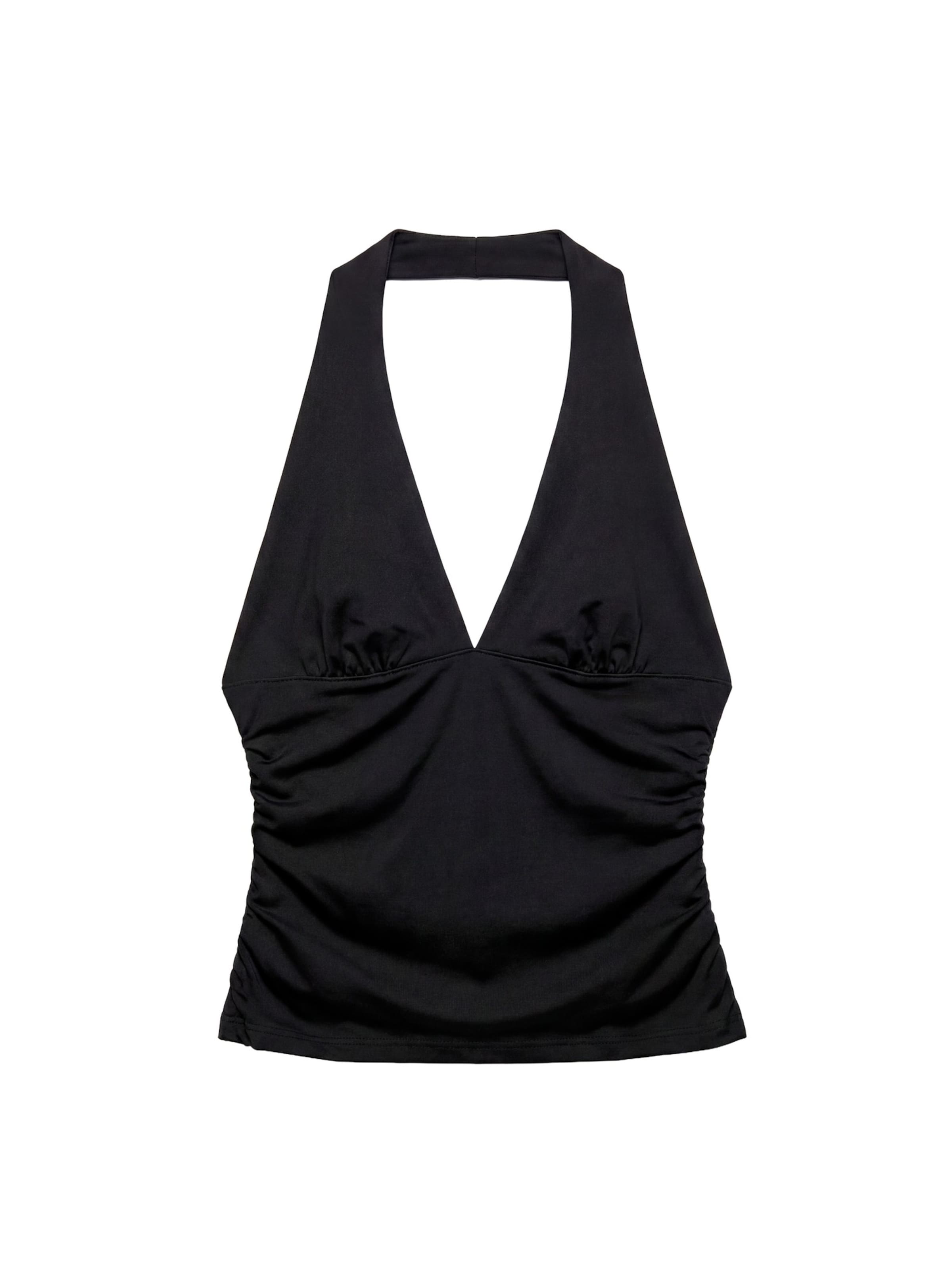 Pull&BearTop - crna boja: prednji dio