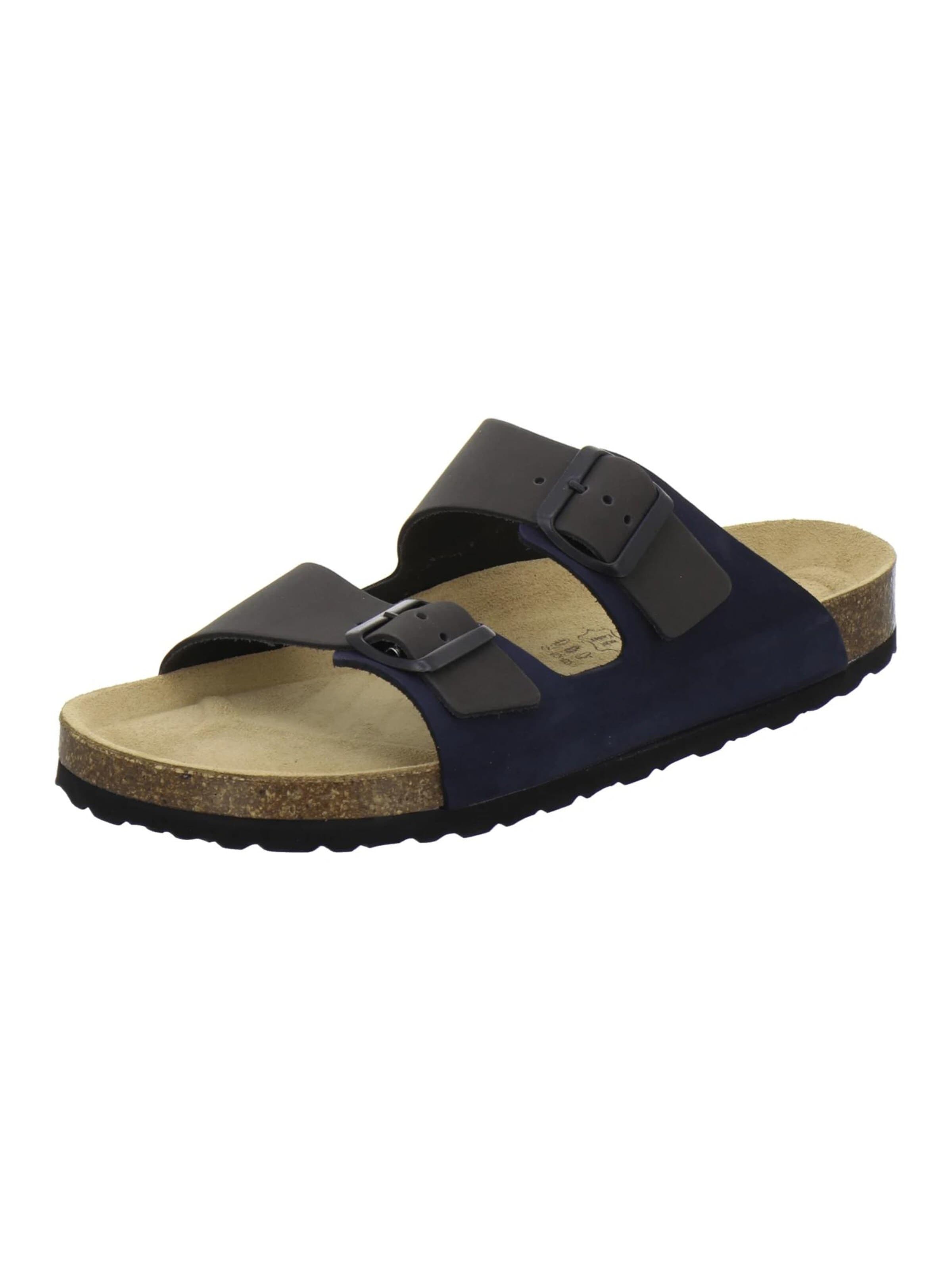 Mule 'Pantoletten Herren Zweischnaller navy-stone Nubukleder' AFS-Schuhe en bleu : devant