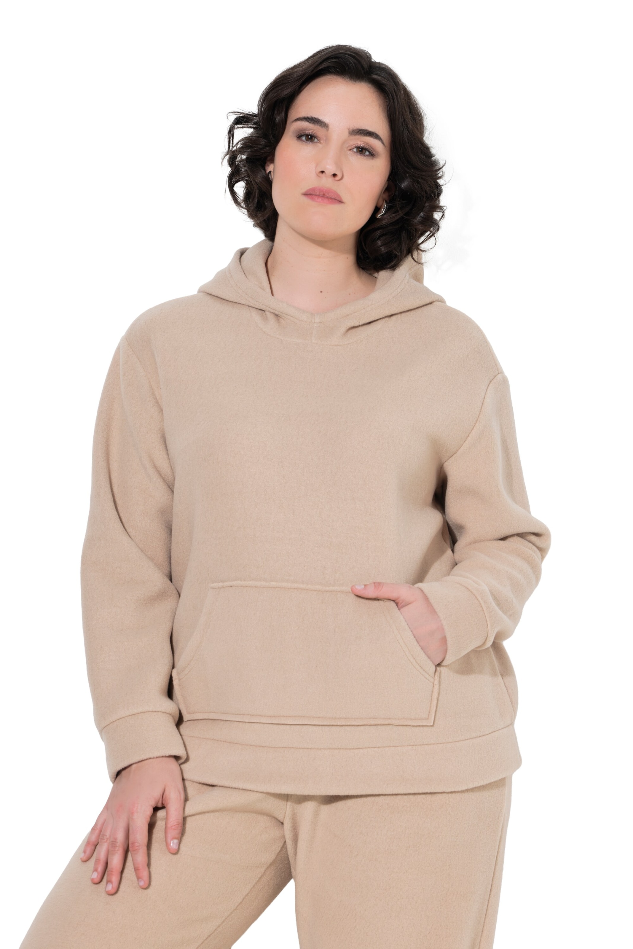Ulla Popken Sweatshirt in Beige: voorkant