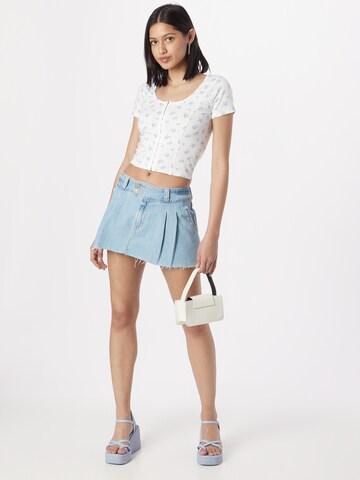 HOLLISTER Rock 'APAC DENIM LR MICRO PLEATED MINI' in Blau