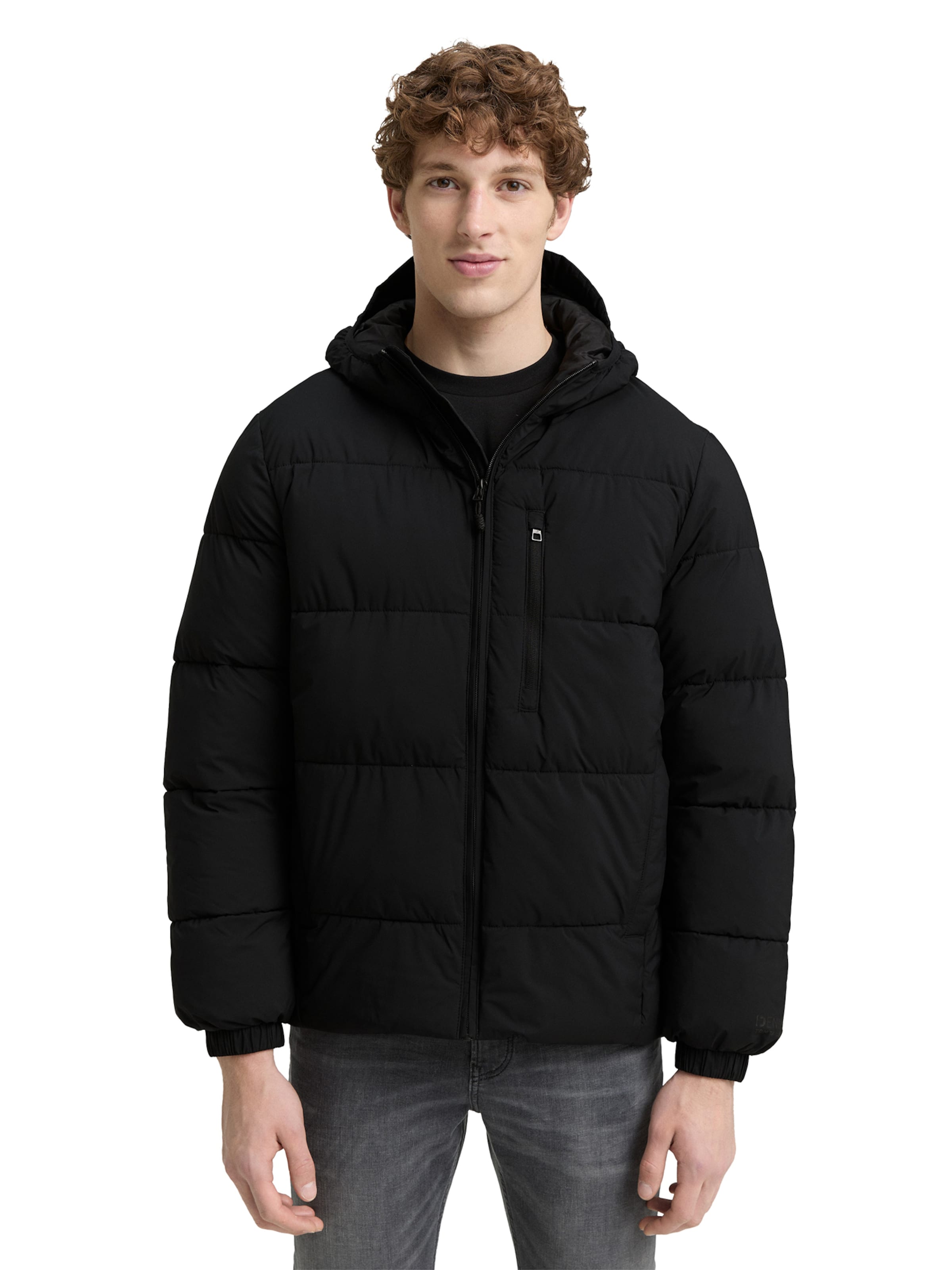 TOM TAILOR DENIM Winter Jacket in Black: front