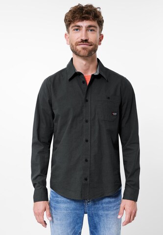 Street One MEN Regular fit Button Up Shirt in Grey: front