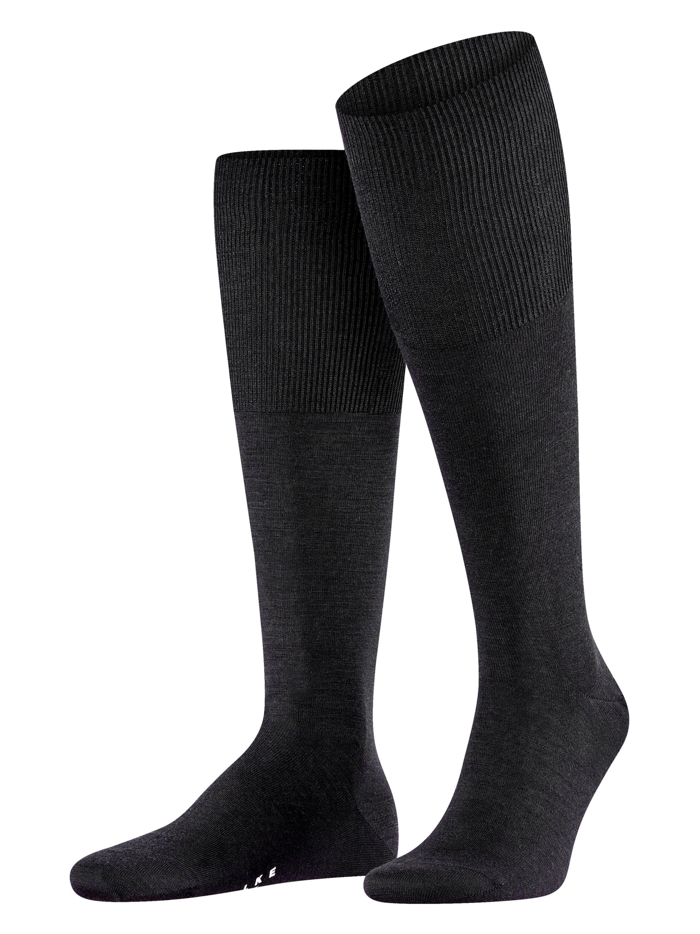 FALKE Knee High Socks 'Airport' in Black: front