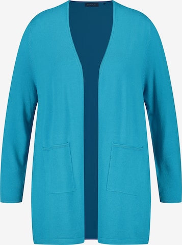 SAMOON Knit cardigan in Blue: front