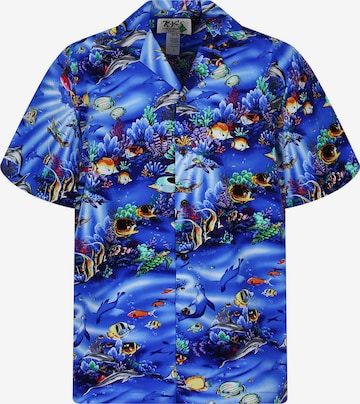 KY's Regular fit Button Up Shirt 'Aquarium' in Blue: front