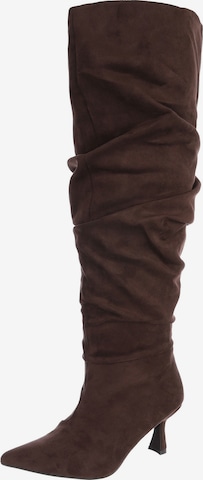 Ital-Design Overknees in Braun: Vorderseite