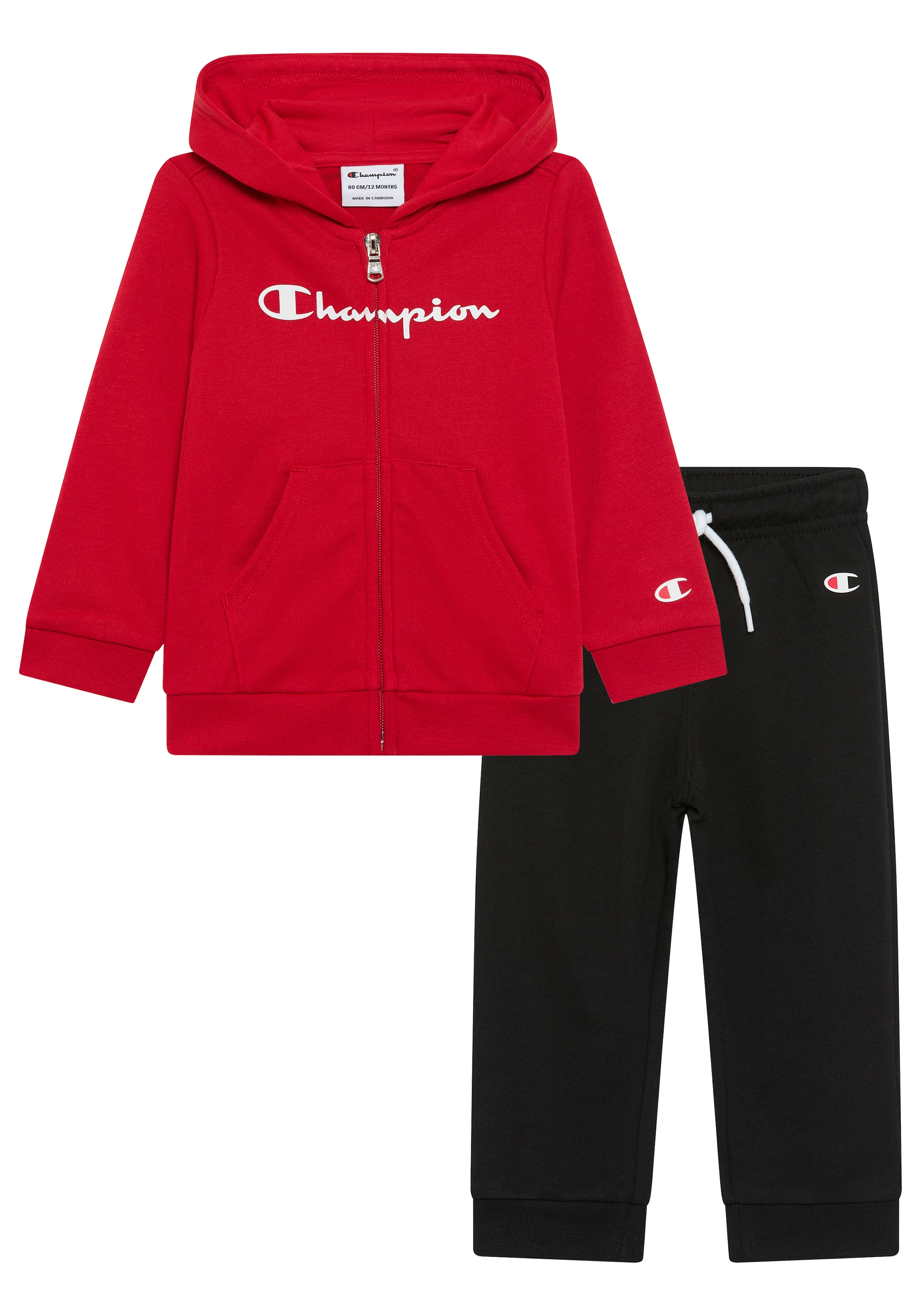 Champion Authentic Athletic Apparel Sweatsuit in Red: front