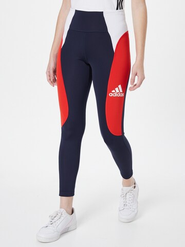 ADIDAS SPORTSWEAR Kitsas Spordipüksid, värv sinine: eest vaates