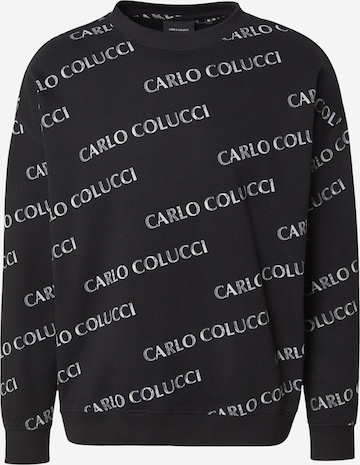 Sweat-shirt Carlo Colucci en noir : devant