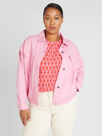 ONLY Carmakoma Between-season jacket 'DREW' in Pink: front