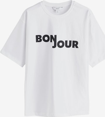 balta Next Laisvi marškinėliai 'Bonjour': priekis