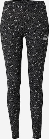Skinny Pantalon de sport 'Essentials' PUMA en noir : devant