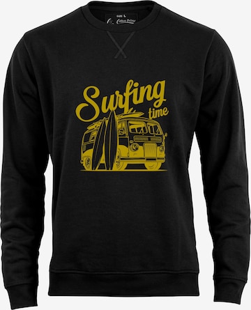 Sweat-shirt 'Surfing Time' Cotton Prime en noir : devant