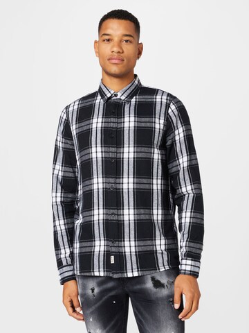 HOLLISTER Regular Fit Hemd in Schwarz: predná strana