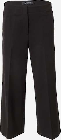 TAIFUN Loose fit Trousers with creases in Black: front