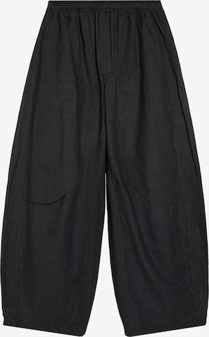 Barrel Pantalon Bershka en noir : devant