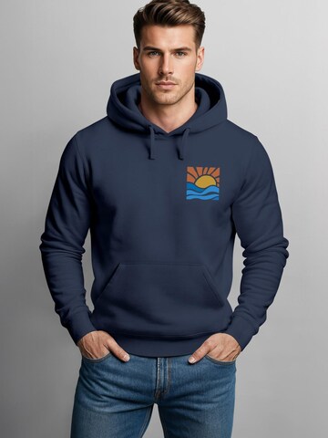 Neverless Sweatshirt 'Sun Wave Batch' in Blue