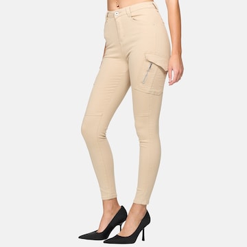 Elara Slimfit Cargobroek in Beige