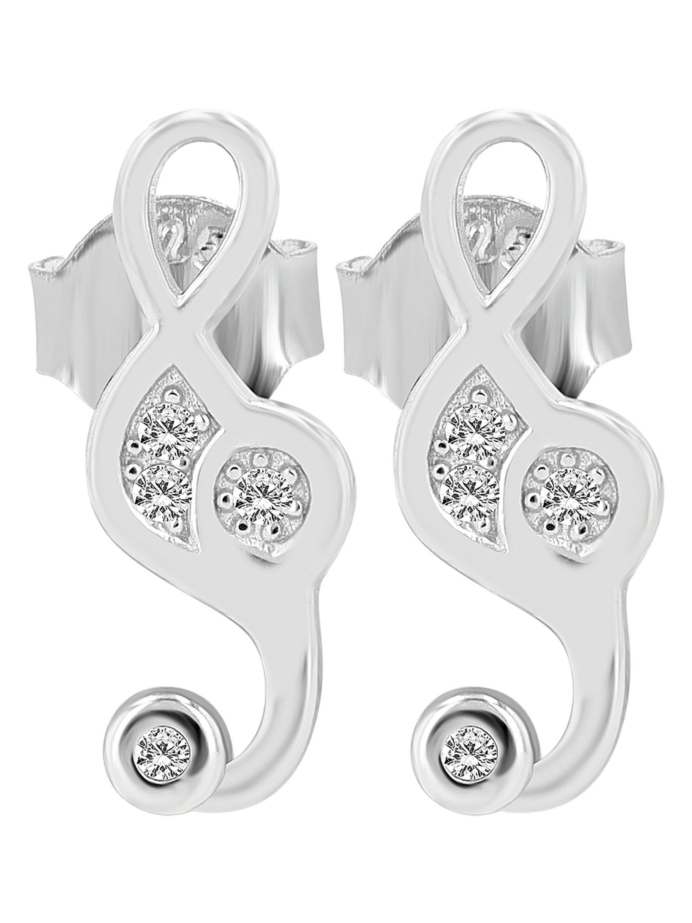 Akzent Earrings '"Shiri" aus 925 Sterlingsilber, rhodiniert, langlebig' in Silver: front