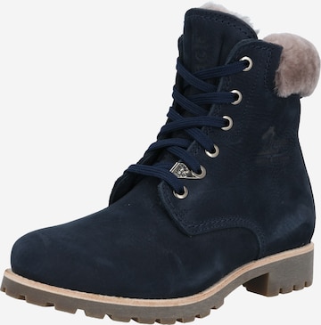 PANAMA JACK Lace-Up Ankle Boots in Blue: front