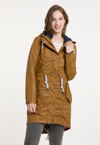 Schmuddelwedda Between-Seasons Parka in Brown: front