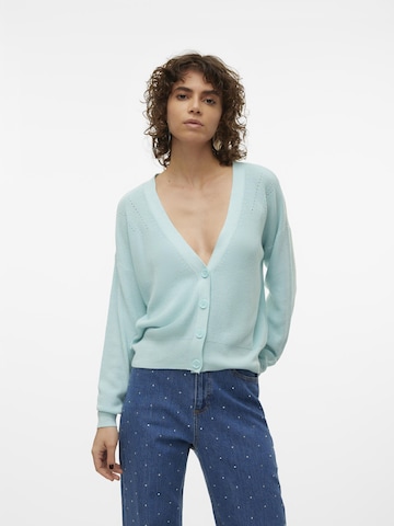 VERO MODA Knit Cardigan in Blue: front