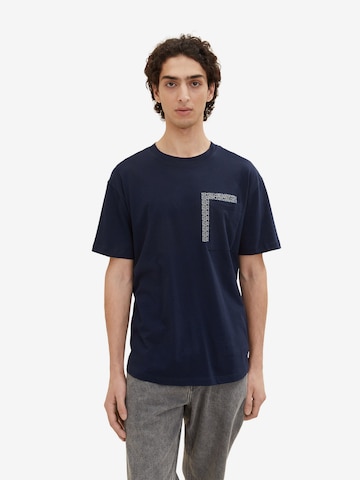 T-Shirt TOM TAILOR DENIM en bleu : devant