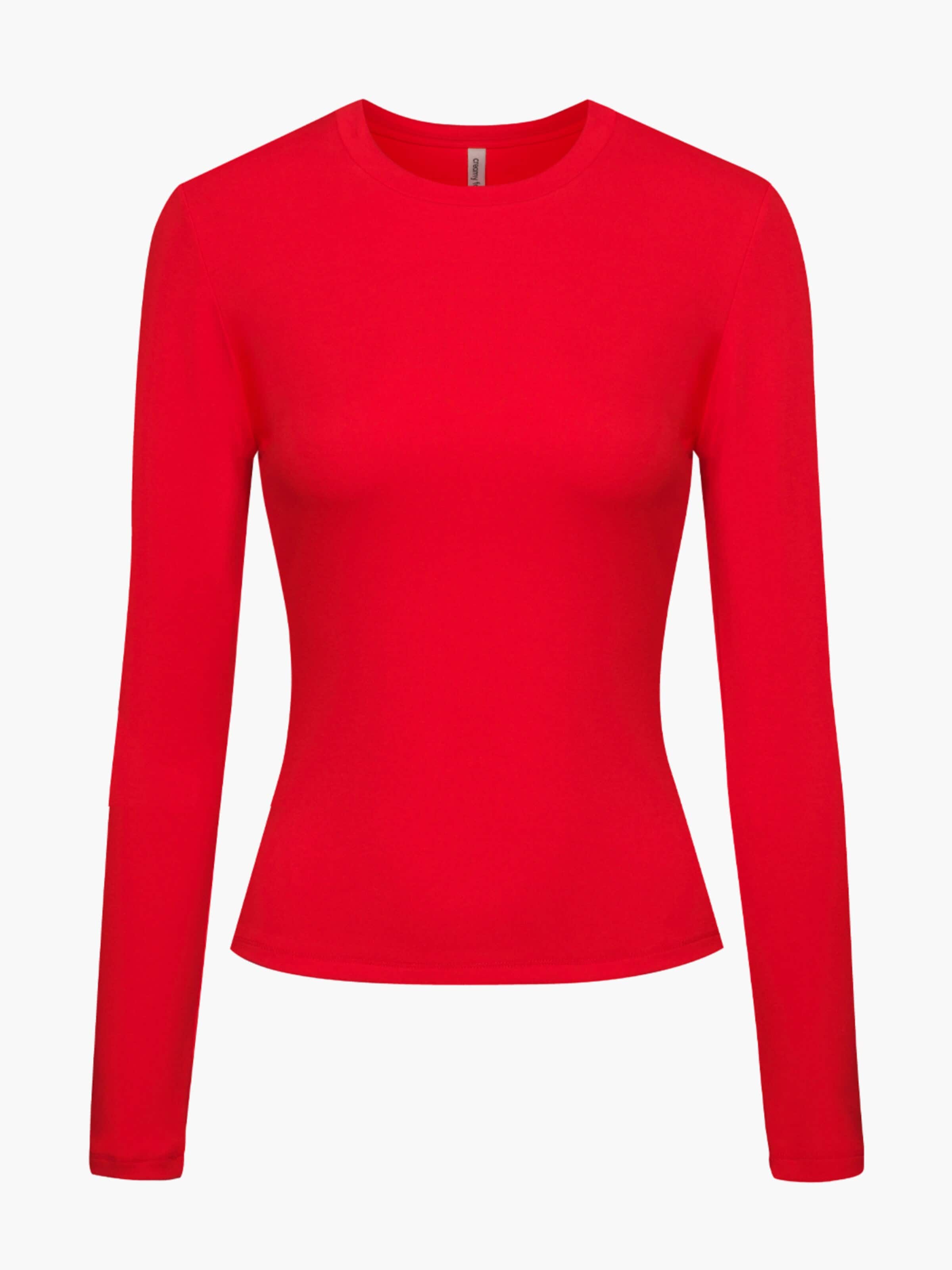cfab (formerly creamy fabrics) Shirt 'Cotton Longsleeve'‌‌‌‌‌‌‌ in Rot: Vorderseite