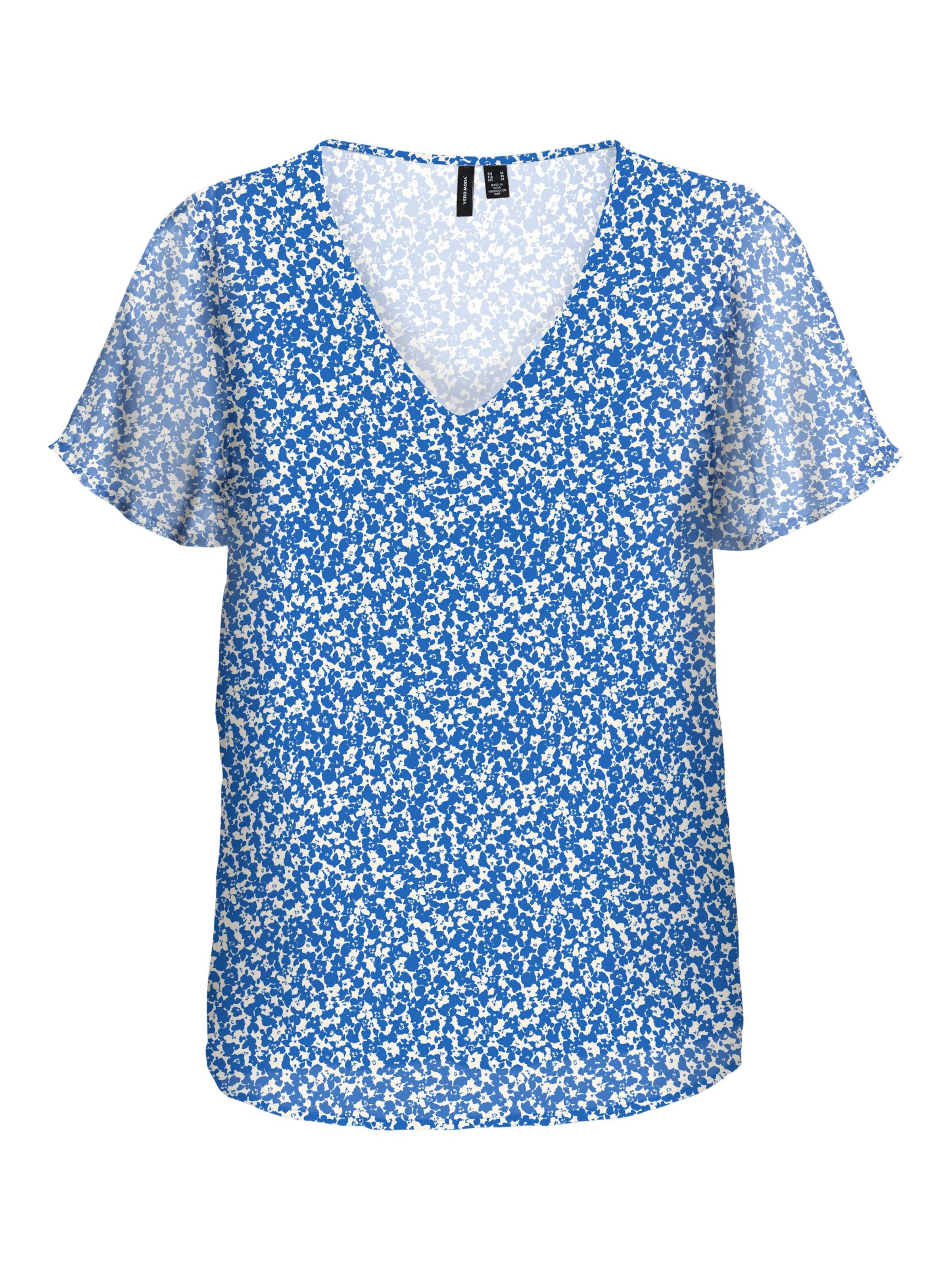 VERO MODA Blouse 'SMILLA' in Blauw: voorkant