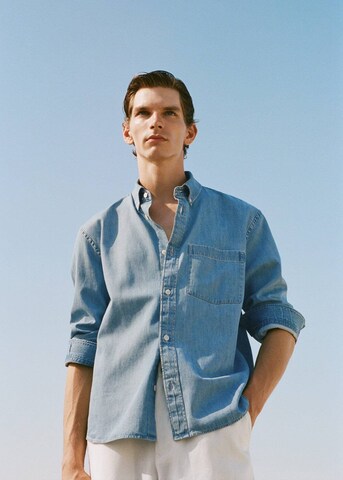 MANGO MAN Regular Fit Hemd 'Marzio' in Blau