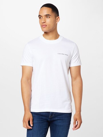 Tricou de la Calvin Klein Jeans pe alb: față