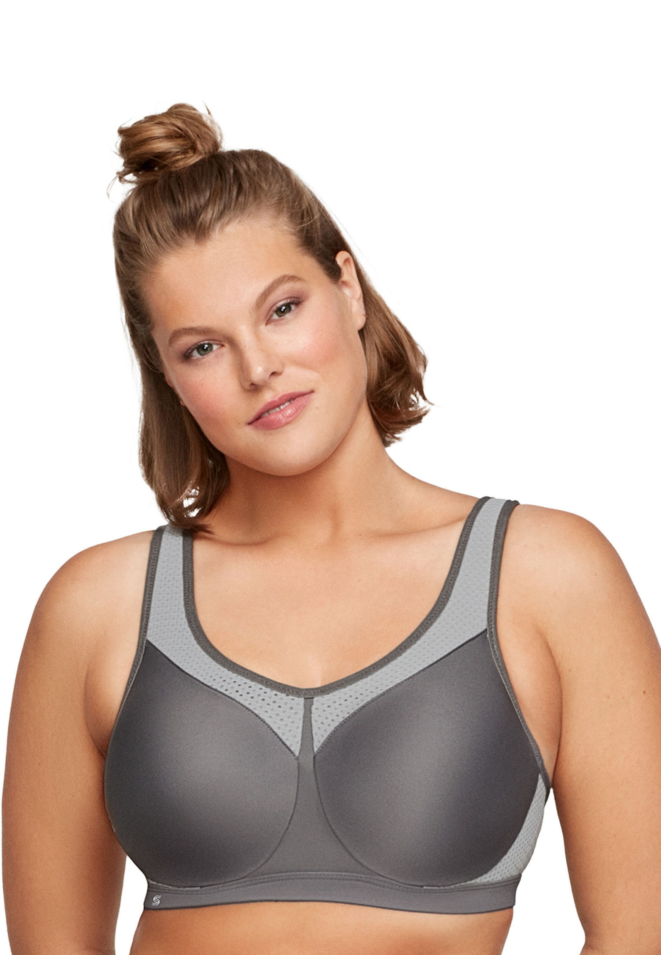 GLAMORISE Bralette Bra in Grey: front