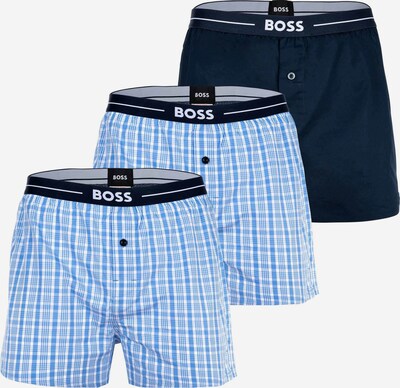 BOSS Boxers en bleu marine / bleu clair / blanc, Vue avec produit