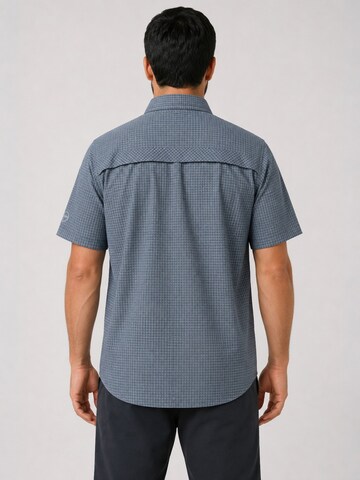 Coupe regular Chemise 'Outdoorhemd Copper Herren Kurzarmhemd kariert große Größen' deproc en gris
