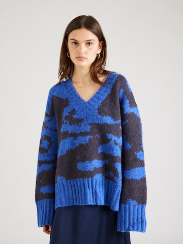 Warehouse Oversized trui in Blauw: voorkant