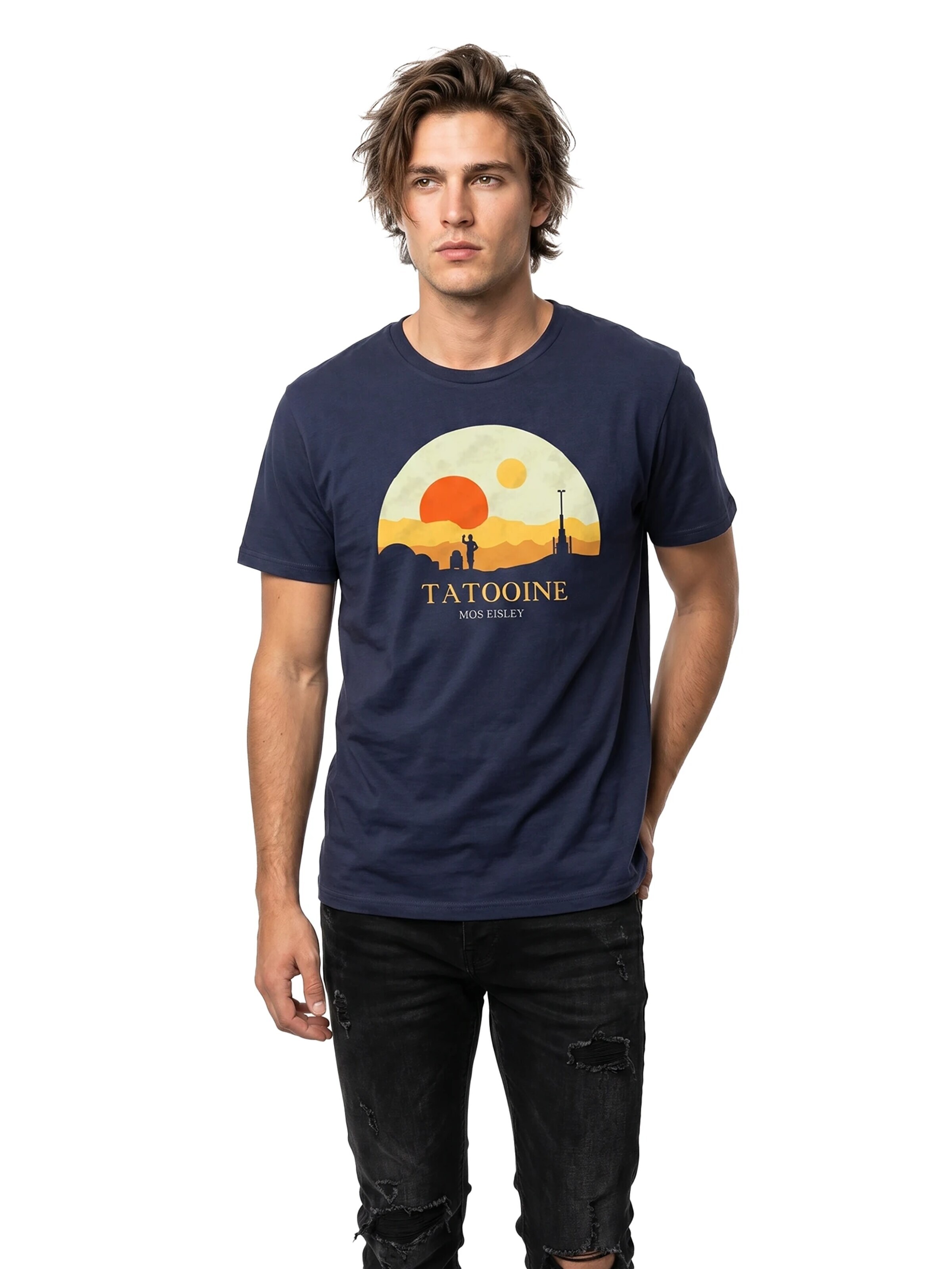 MAKAYA Shirt 'Tattoine' in Blue: front
