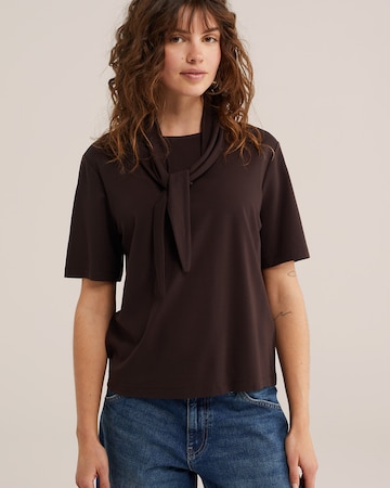 WE Fashion T-Shirt in Braun: Vorderseite