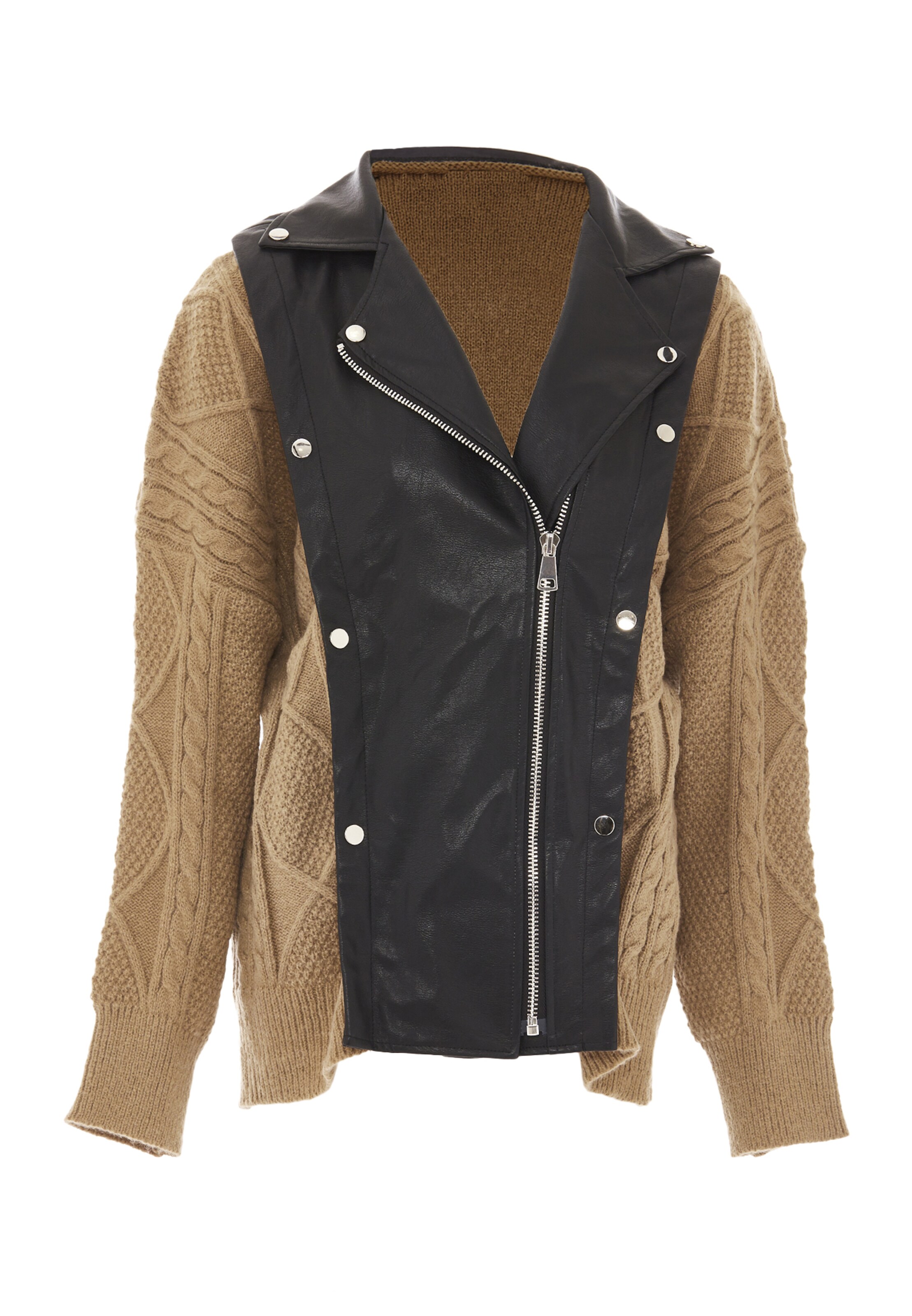 NAEMI Strickjacke in Braun: Vorderseite