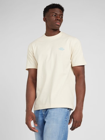 T-Shirt MADS NORGAARD COPENHAGEN en beige : devant