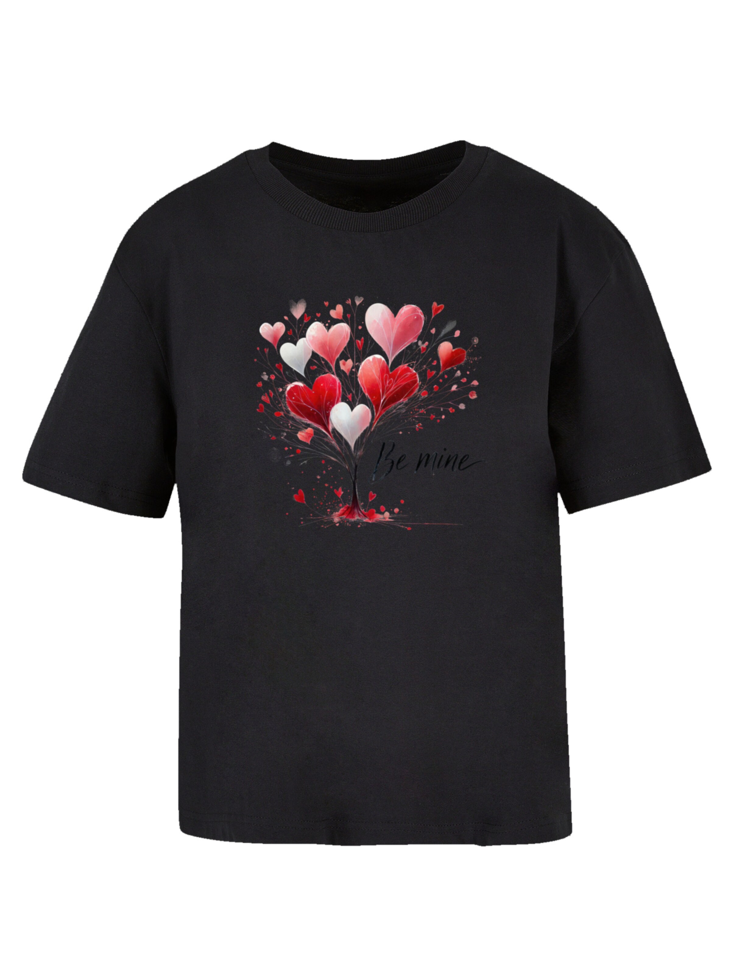 F4NT4STIC Shirt 'Herzbaum Be Mine!' in Black: front
